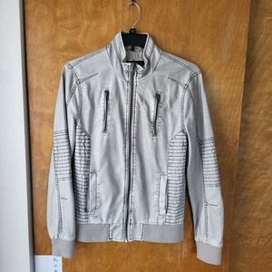 Guess White Zip Bomber Jacket